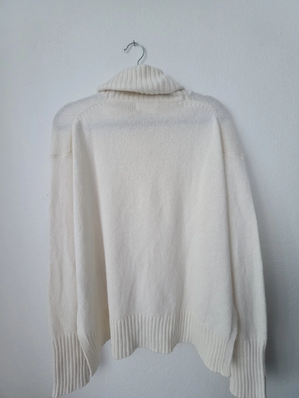 By Anthropologie Cream Turtleneck Sweater, Viscose Blend, Relaxed Fit, Size S